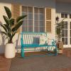 imageDeco 79 Metal Scroll Patio Outdoor Bench Rocking Patio Bench Bench 49quot x 37quot x 37quot Teal