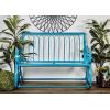 imageDeco 79 Metal Scroll Patio Outdoor Bench Rocking Patio Bench Bench 49quot x 37quot x 37quot Teal