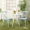 imageDeco 79 Metal Solid Outdoor Dining Chair  GreenLight Blue