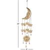 imageDeco 79 Metal Sun and Moon Windchime with Glass Beads and Cone Bells 9quot x 1quot x 39quot Gold