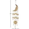 imageDeco 79 Metal Sun and Moon Windchime with Glass Beads and Cone Bells 9quot x 1quot x 39quot Gold