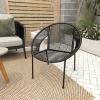 imageDeco 79 Plastic Rattan Outdoor Chair 29quot x 23quot x 30quot WhiteBlack