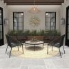 imageDeco 79 Plastic Rattan Outdoor Chair 29quot x 23quot x 30quot WhiteBlack