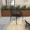 imageDeco 79 Plastic Rattan Outdoor Chair 29quot x 23quot x 30quot WhiteBlack