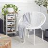 imageDeco 79 Plastic Rattan Outdoor Chair 29quot x 23quot x 30quot WhiteWhite