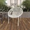 imageDeco 79 Plastic Rattan Outdoor Chair 29quot x 23quot x 30quot WhiteWhite