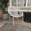 imageDeco 79 Plastic Rattan Outdoor Chair 29quot x 23quot x 30quot WhiteWhite