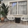 imageDeco 79 Plastic Rattan Outdoor Chair 29quot x 23quot x 30quot WhiteWhite