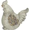 imageDeco 79 Polystone Chicken Decorative Garden Sculpture Indoor Outdoor Garden Statue Outdoor Sculpture 15quot x 11quot x 13quot GrayGray