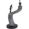 imageDeco 79 Polystone People Decorative Sculpture Home Decor Statue with Stairs Accent Figurine 8quot x 3quot x 14quot BlackRound