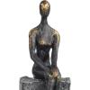 imageDeco 79 Polystone People Decorative Sculpture Home Decor Statue with Stairs Accent Figurine 8quot x 3quot x 14quot BlackRound