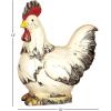 imageDeco 79 Polystone Rooster Decorative Garden Sculpture Indoor Outdoor Garden Statue Outdoor Sculpture 11quot x 5quot x 12quot WhiteWhite