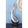 imageDeco 79 Porcelain Ceramic Abstract Decorative Sculpture Home Decor Statue with Black Base Accent Figurine 8quot x 4quot x 17quot SilverCONVENIENTLY SIZED