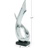 imageDeco 79 Porcelain Ceramic Abstract Decorative Sculpture Home Decor Statue with Black Base Accent Figurine 8quot x 4quot x 17quot SilverCONVENIENTLY SIZED