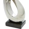 imageDeco 79 Porcelain Ceramic Abstract Decorative Sculpture Home Decor Statue with Black Base Accent Figurine 8quot x 4quot x 17quot SilverCONVENIENTLY SIZED