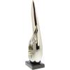 imageDeco 79 Porcelain Ceramic Abstract Decorative Sculpture Home Decor Statue with Black Base Accent Figurine 8quot x 4quot x 17quot SilverCONVENIENTLY SIZED