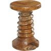 imageDeco 79 Teak Wood Handmade Side End Accent Table Live Edge End Table with Coiled Base Side Table 13quot x 13quot x 20quot BrownRound
