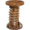 imageDeco 79 Teak Wood Handmade Side End Accent Table Live Edge End Table with Coiled Base Side Table 13quot x 13quot x 20quot BrownRound