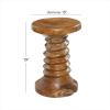 imageDeco 79 Teak Wood Handmade Side End Accent Table Live Edge End Table with Coiled Base Side Table 13quot x 13quot x 20quot BrownRound