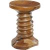 imageDeco 79 Teak Wood Handmade Side End Accent Table Live Edge End Table with Coiled Base Side Table 13quot x 13quot x 20quot BrownRound