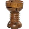 imageDeco 79 Teak Wood Handmade Side End Accent Table Live Edge End Table with Coiled Base Side Table 13quot x 13quot x 20quot BrownRound
