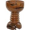 imageDeco 79 Teak Wood Handmade Side End Accent Table Live Edge End Table with Coiled Base Side Table 13quot x 13quot x 20quot BrownRound