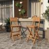 imageDeco 79 Teak Wood Indoor Outdoor Folding Bar Stool Set of 2 18quotW 45quotH Brown