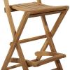 imageDeco 79 Teak Wood Indoor Outdoor Folding Bar Stool Set of 2 18quotW 45quotH Brown