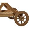imageDeco 79 Teak Wood Indoor Outdoor Rolling 2 Shelf Bar Cart with Wheels and Handle 32quot x 21quot x 32quot Brown