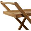 imageDeco 79 Teak Wood Indoor Outdoor Rolling 2 Shelf Bar Cart with Wheels and Handle 32quot x 21quot x 32quot Brown