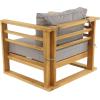 imageDeco 79 Teak Wood Outdoor Seating Set with Cushions Set of 4 52 47 29 29W BrownSeating Set