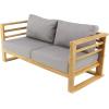 imageDeco 79 Teak Wood Outdoor Seating Set with Cushions Set of 4 52 47 29 29W BrownSeating Set