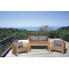 imageDeco 79 Teak Wood Outdoor Seating Set with Cushions Set of 4 52 47 29 29W BrownSeating Set
