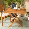 imageDeco 79 Teak Wood Slatted Outdoor Dining Table 36quot x 36quot x 30quot Brown