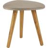 imageDeco 79 Wood Outdoor Accent Table with Concrete Inspired Top and Slender Tapered Legs 16quot x 16quot x 16quot GrayGrey