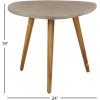imageDeco 79 Wood Outdoor Accent Table with Concrete Inspired Top and Slender Tapered Legs 16quot x 16quot x 16quot GrayGrey