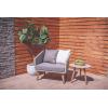 imageDeco 79 Wood Outdoor Accent Table with Concrete Inspired Top and Slender Tapered Legs 16quot x 16quot x 16quot GrayGrey