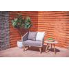 imageDeco 79 Wood Outdoor Accent Table with Concrete Inspired Top and Slender Tapered Legs 16quot x 16quot x 16quot GrayGrey