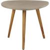 imageDeco 79 Wood Outdoor Accent Table with Concrete Inspired Top and Slender Tapered Legs 16quot x 16quot x 16quot GrayGrey