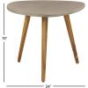 imageDeco 79 Wood Outdoor Accent Table with Concrete Inspired Top and Slender Tapered Legs 16quot x 16quot x 16quot GrayGrey