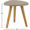 imageDeco 79 Wood Outdoor Accent Table with Concrete Inspired Top and Slender Tapered Legs 16quot x 16quot x 16quot GrayGrey