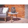 imageDeco 79 Wood Outdoor Accent Table with Concrete Inspired Top and Slender Tapered Legs 16quot x 16quot x 16quot GrayGrey