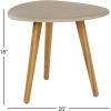 imageDeco 79 Wood Outdoor Accent Table with Concrete Inspired Top and Slender Tapered Legs 16quot x 16quot x 16quot GrayGrey