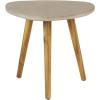 imageDeco 79 Wood Outdoor Accent Table with Concrete Inspired Top and Slender Tapered Legs 16quot x 16quot x 16quot GrayGrey