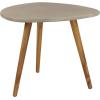 imageDeco 79 Wood Outdoor Accent Table with Concrete Inspired Top and Slender Tapered Legs 16quot x 16quot x 16quot GrayGrey