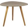 imageDeco 79 Wood Outdoor Accent Table with Concrete Inspired Top and Slender Tapered Legs 16quot x 16quot x 16quot GrayGrey