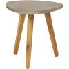 imageDeco 79 Wood Outdoor Accent Table with Concrete Inspired Top and Slender Tapered Legs 16quot x 16quot x 16quot GrayGrey