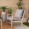 imageDeco 79 Wood Outdoor Chair with Cushions 27quot x 26quot x 35quot Dark GrayChair