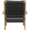imageDeco 79 Wood Outdoor Chair with Cushions 27quot x 26quot x 35quot Dark GrayChair