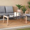 imageDeco 79 Wood Outdoor Chair with Cushions 27quot x 26quot x 35quot Dark GrayCoffee Table